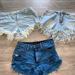 Distressed Denim shorts